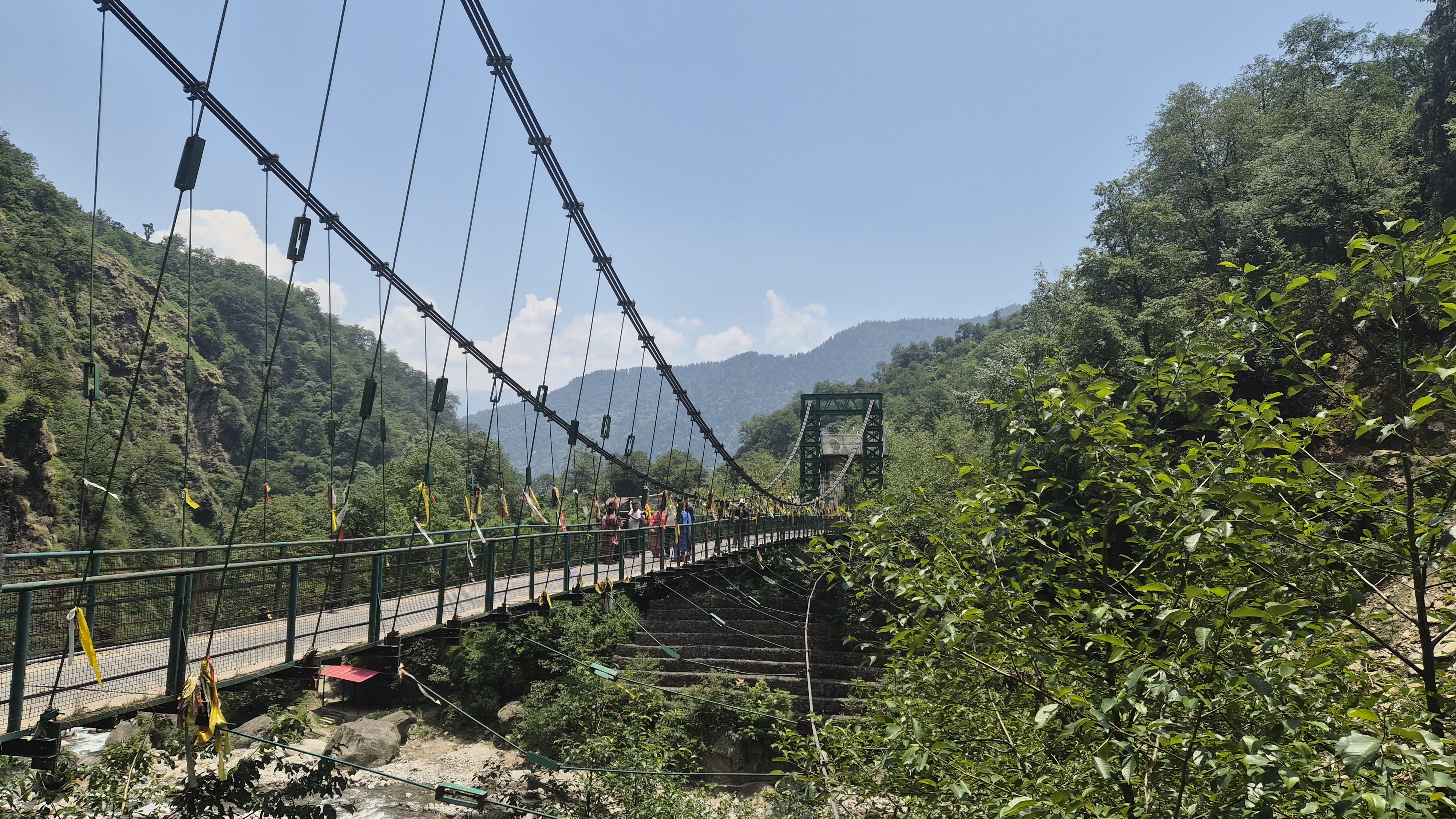 Hanging bridge over kalp ganga